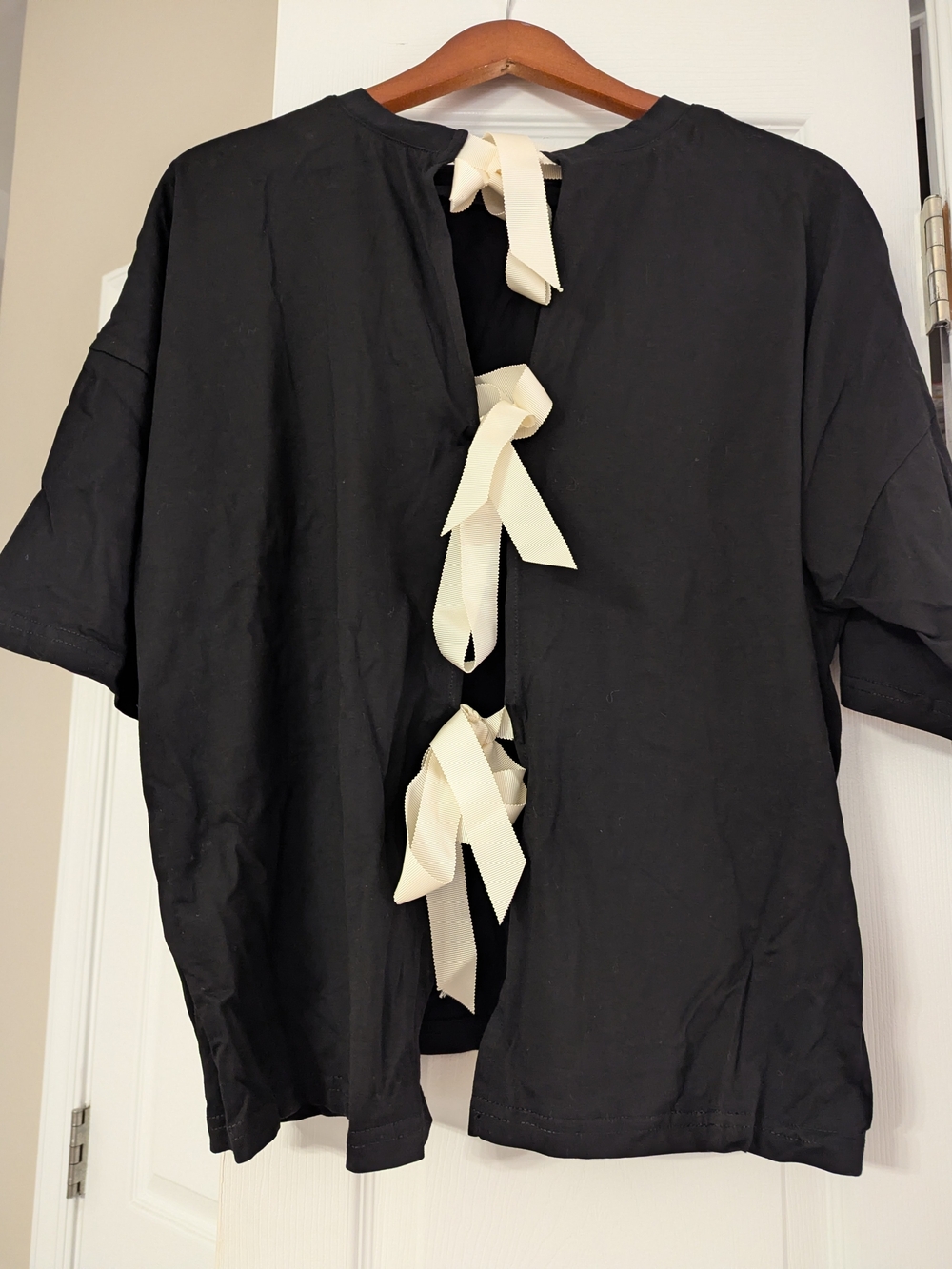 Black Bow Back T-shirt, Never Fully Dressed